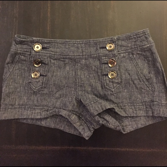 BUNDLE: Express Button Shorts - Tan & Jean - Picture 4 of 5